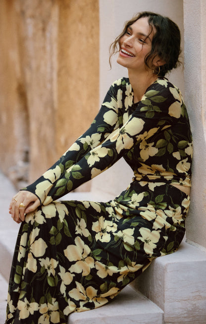 Taysha Ren Floral Mesh Top