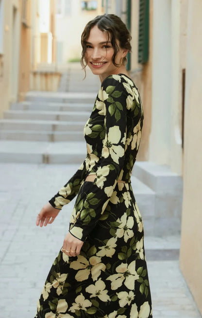 Taysha Ren Floral Mesh Top