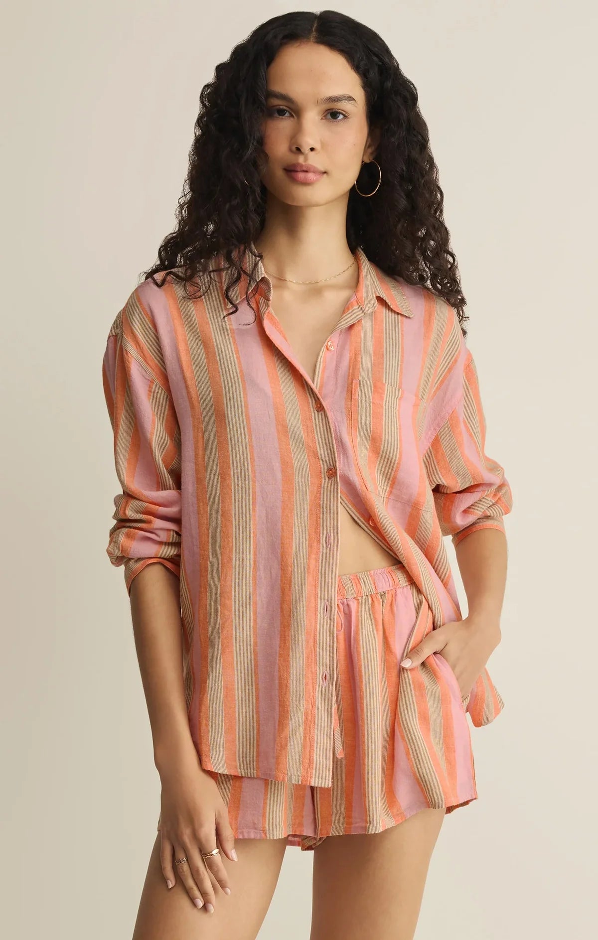 The Perfect Stripe Button Up Top