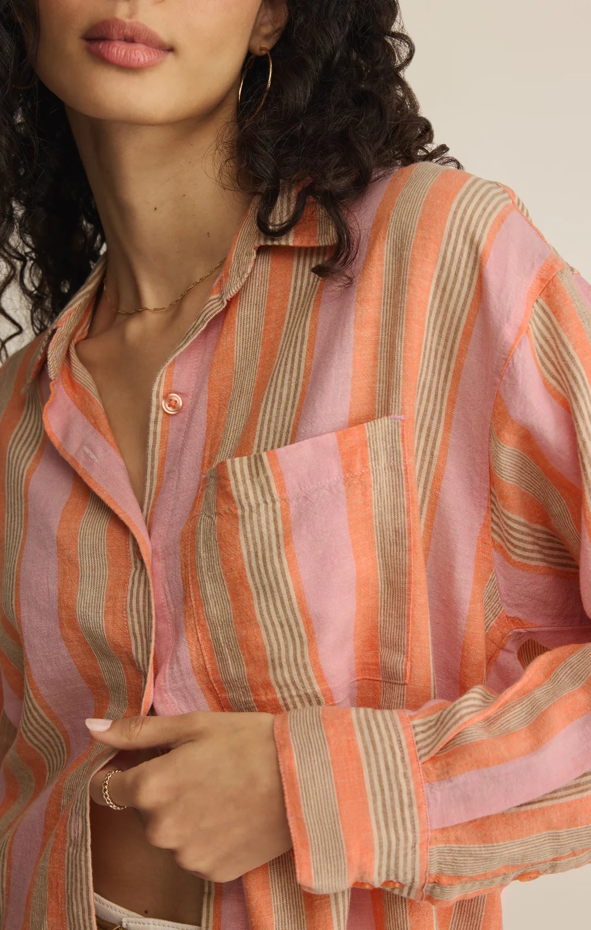 The Perfect Stripe Button Up Top