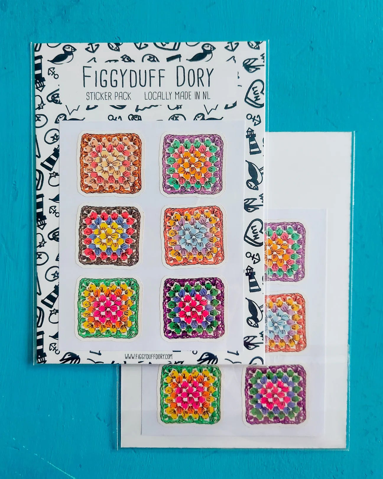 Granny Squares Sticker Pack