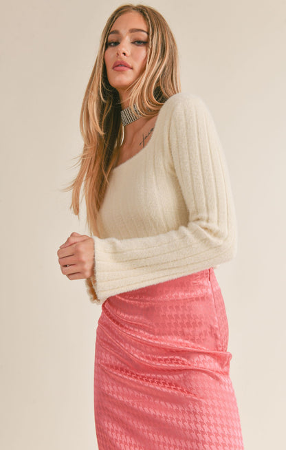 Camille Square Neck Sweater-FINAL SALE