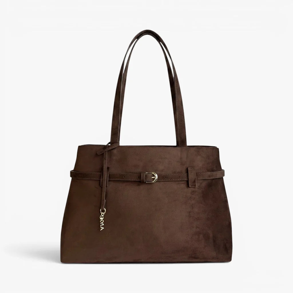 Kennedy Chocolate Faux Suede Tote Bag