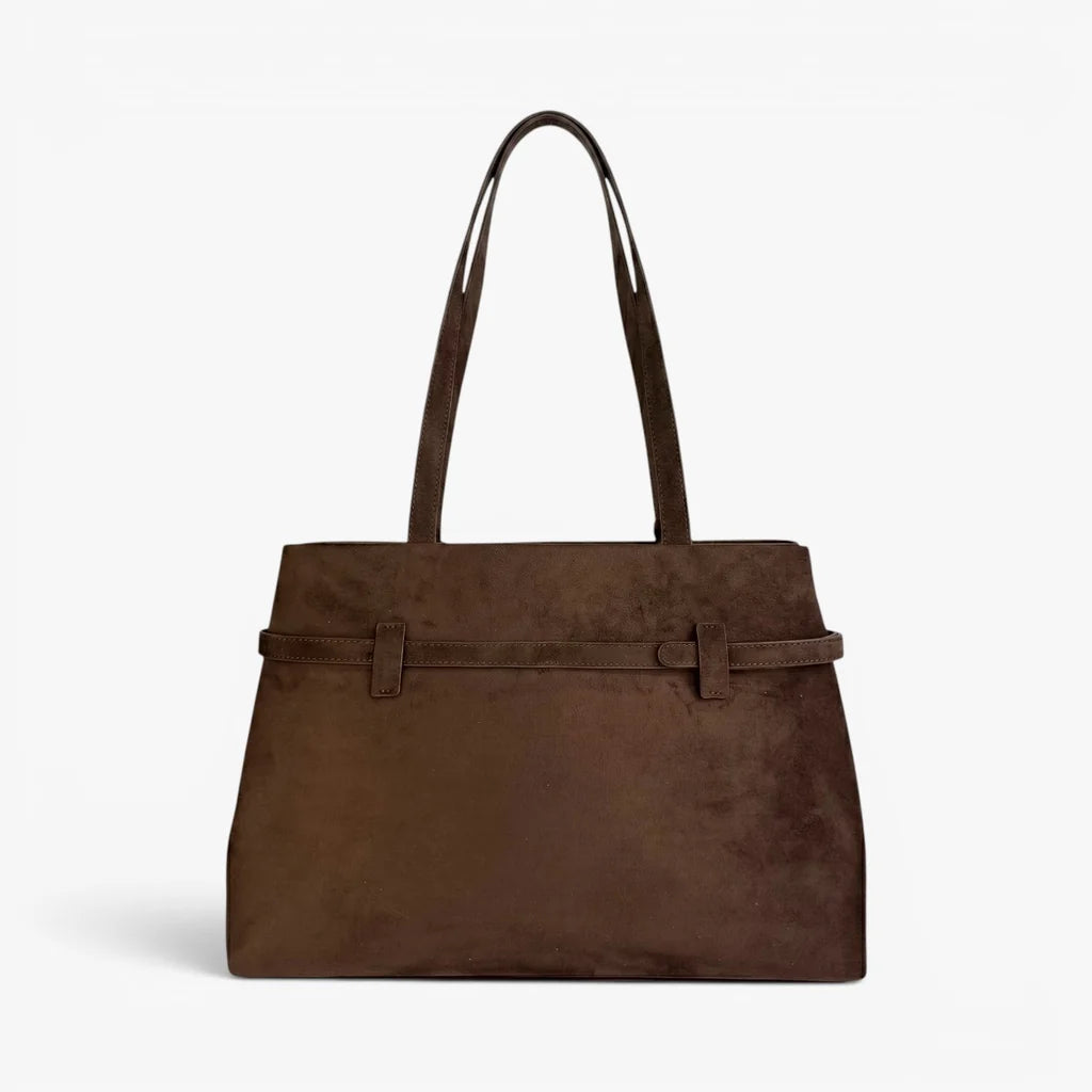 Kennedy Chocolate Faux Suede Tote Bag