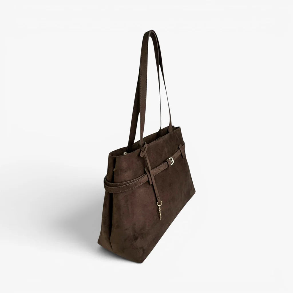 Kennedy Chocolate Faux Suede Tote Bag