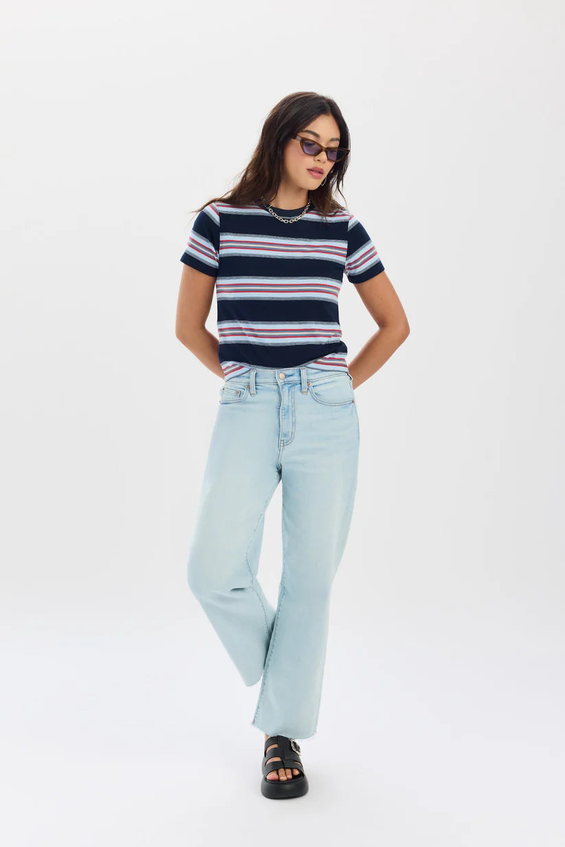 Pleaser High Rise Wide Ankle Jeans in Detour