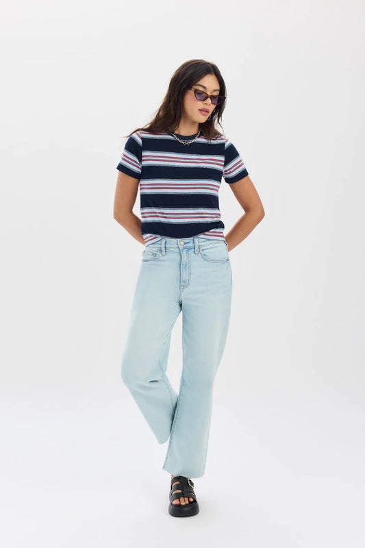 Pleaser High Rise Wide Ankle Jeans in Detour