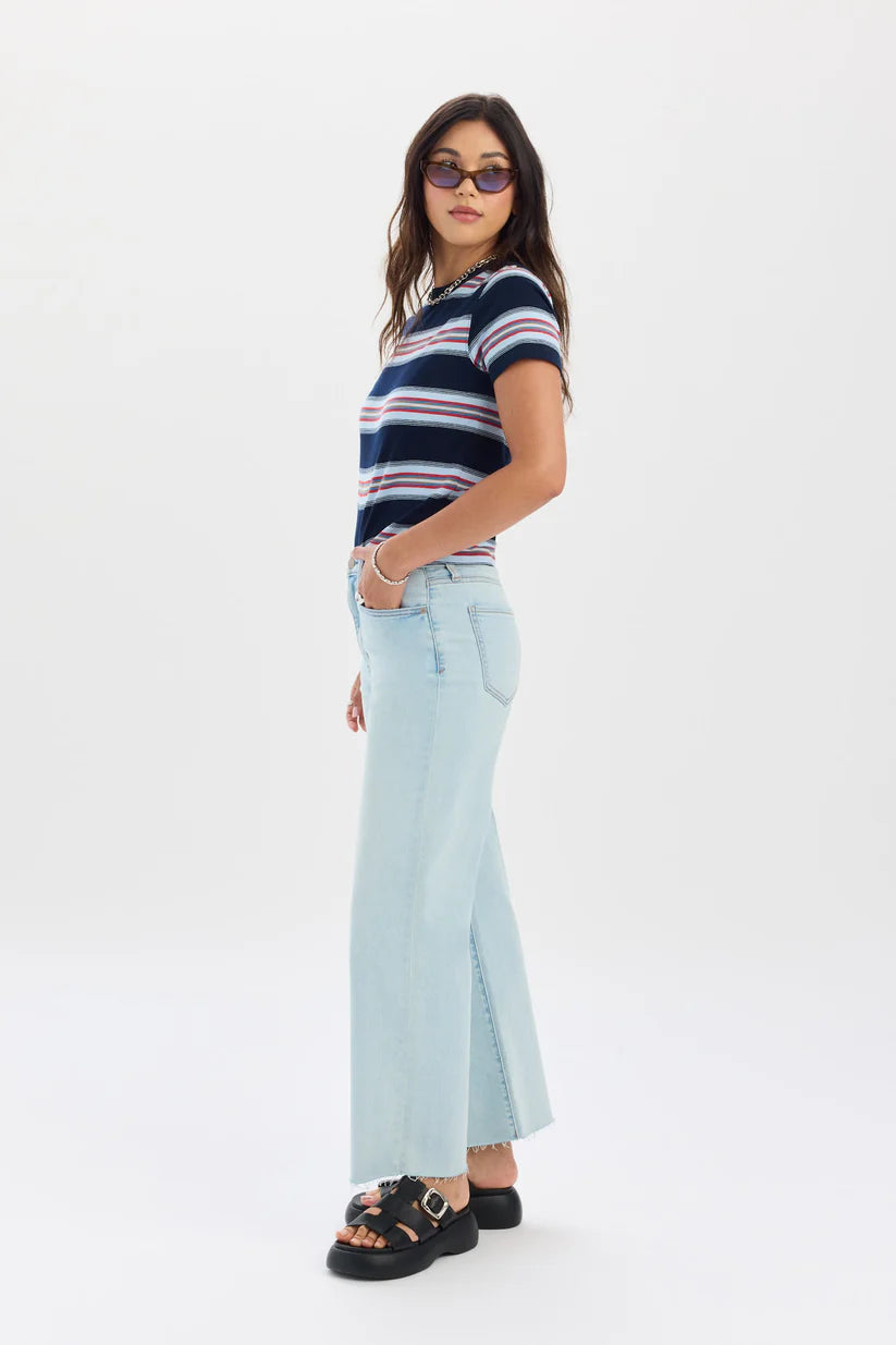 Pleaser High Rise Wide Ankle Jeans in Detour