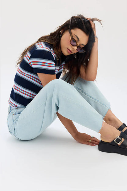 Pleaser High Rise Wide Ankle Jeans in Detour