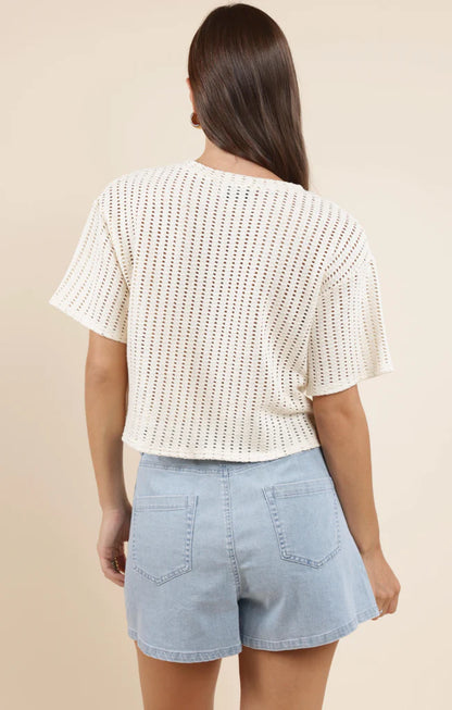 Cheese Board Open Knit Top