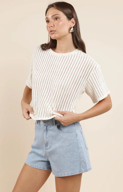 Cheese Board Open Knit Top