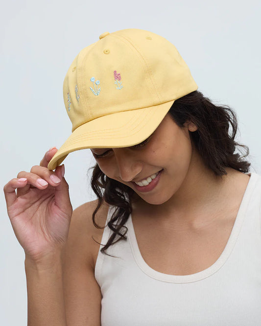 Spring Flora Peak Hat in Yellow