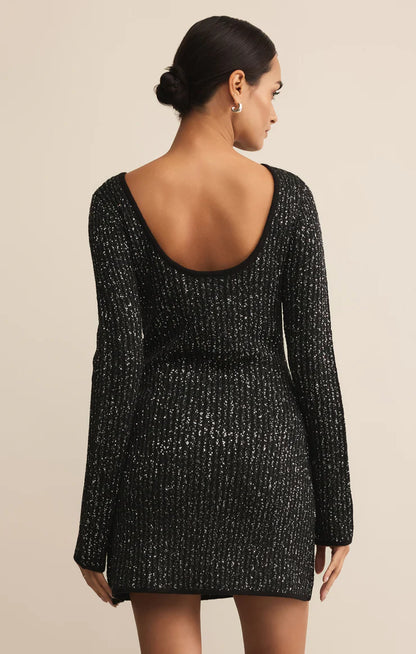 La Marca Sequin Knit Mini Dress
