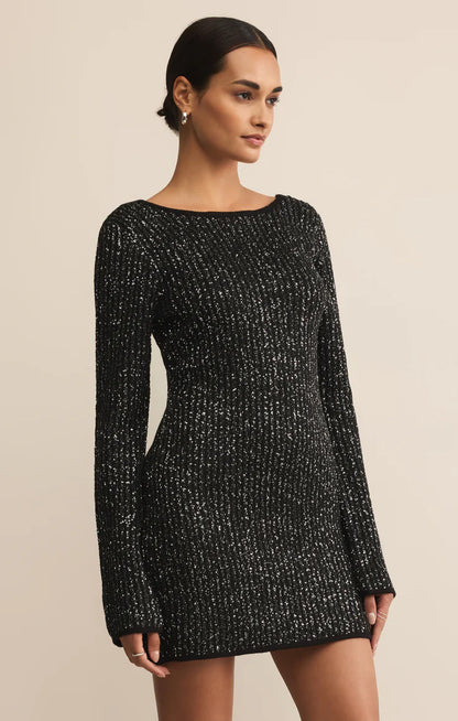 La Marca Sequin Knit Mini Dress