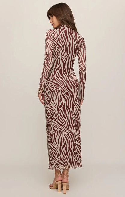 Sevilla Zebra Mesh Midi Dress