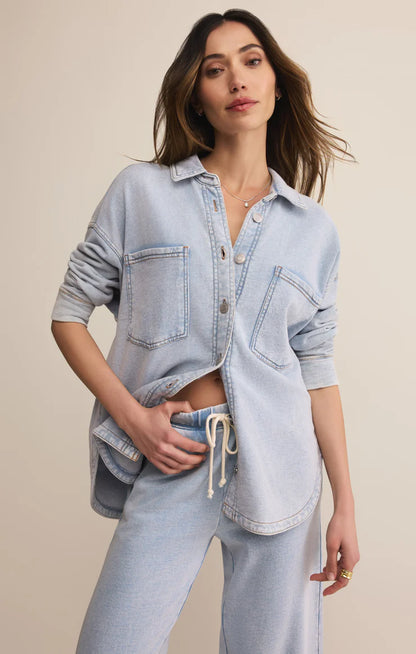 All Day Knit Denim Jacket in Washed Indigo