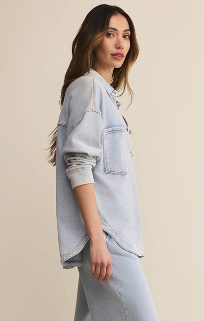 All Day Knit Denim Jacket in Washed Indigo
