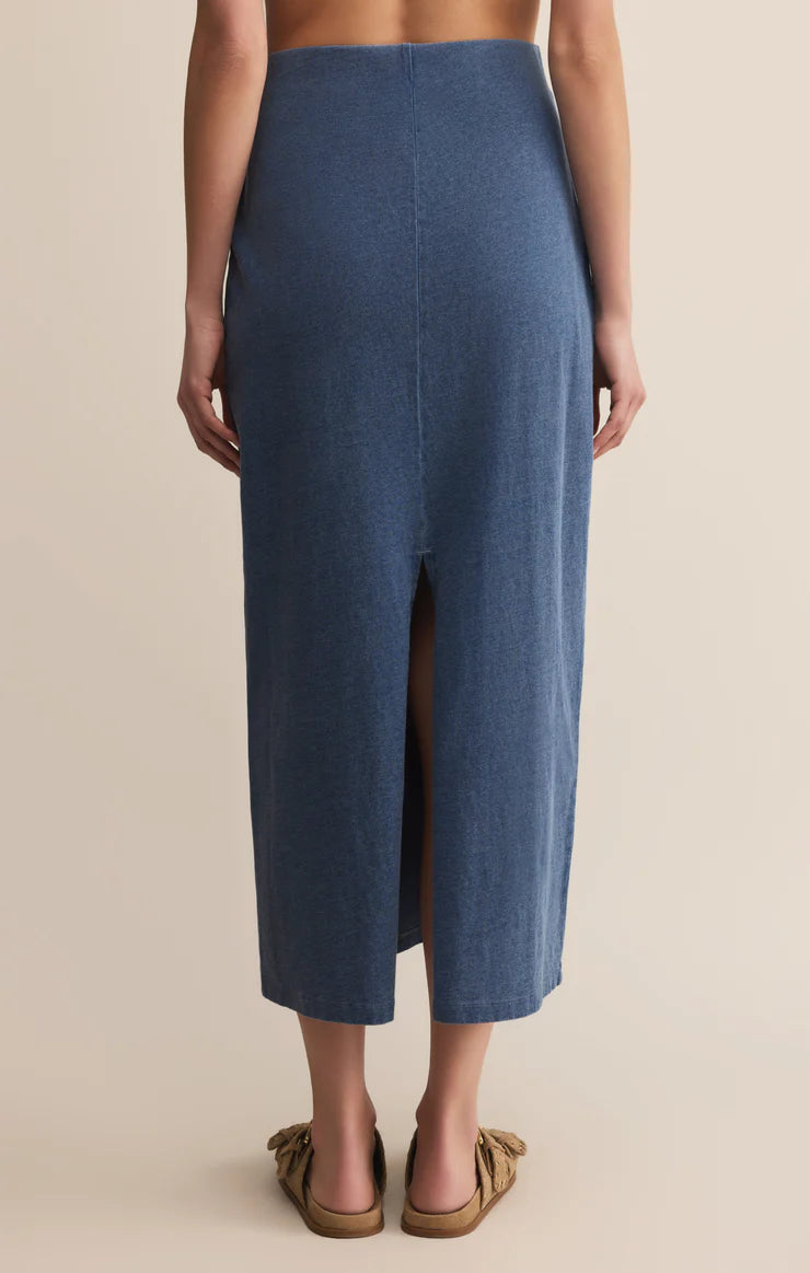 Gail Midi Skirt in Vintage Indigo