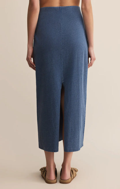 Gail Midi Skirt in Vintage Indigo