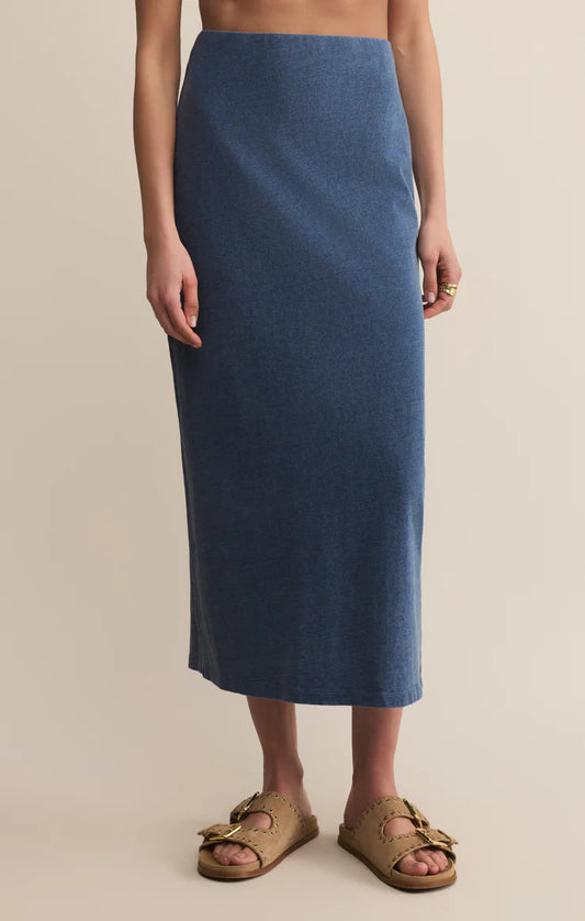 Gail Midi Skirt in Vintage Indigo