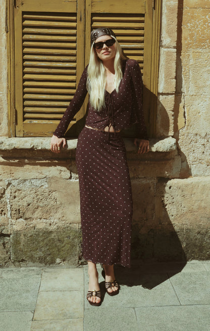 Eda Polka Dot Mesh Skirt