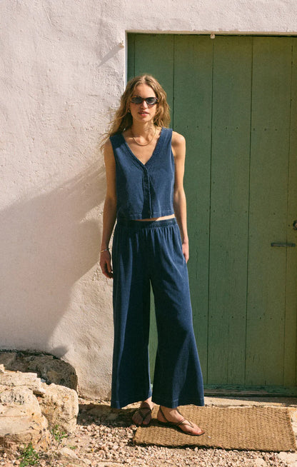 Solace Jersey Denim Top in Indigo