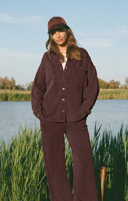 All Day Knit Jacket in Chocolate Cherry