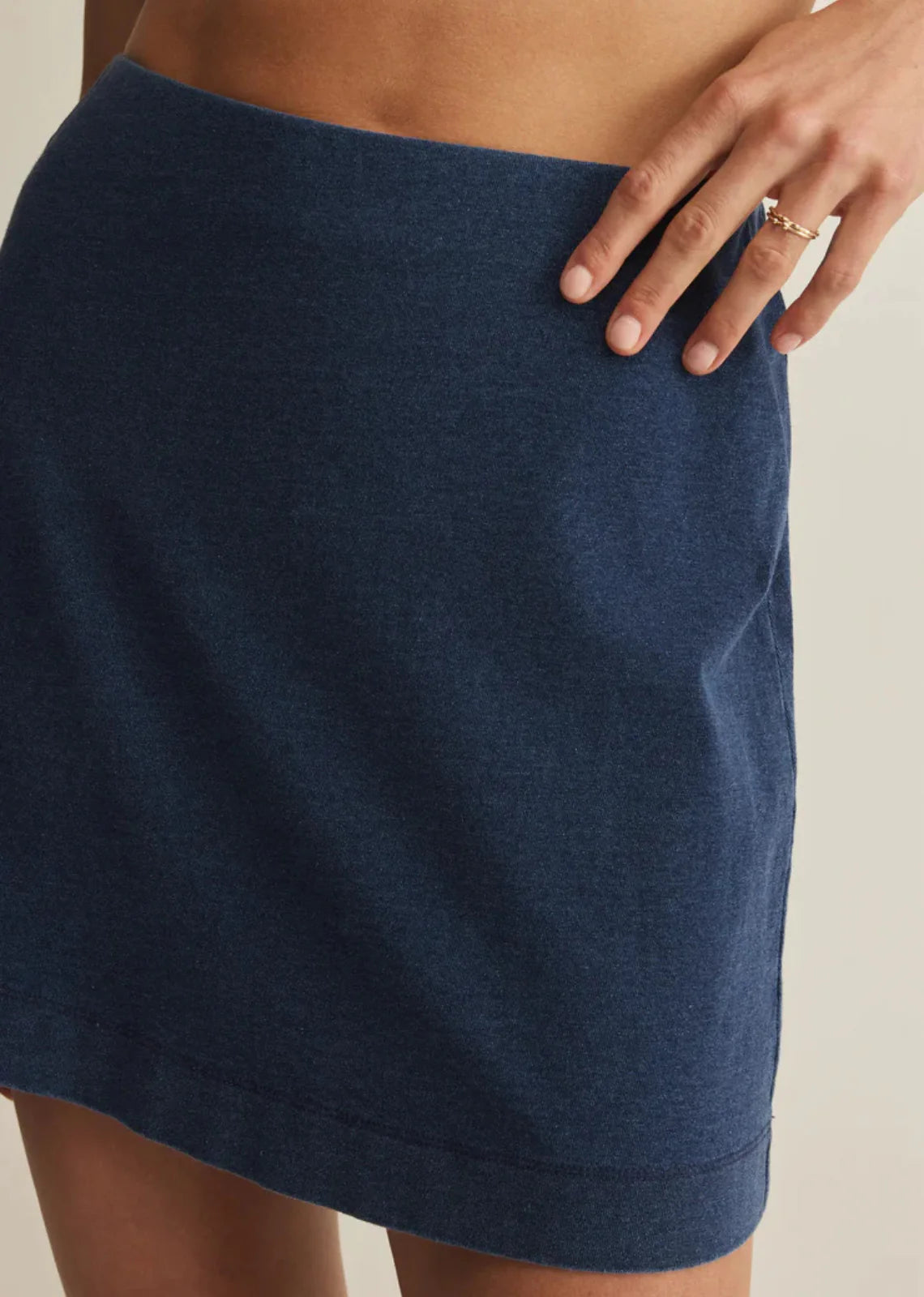 Gail Jersey Mini Skirt in Indigo