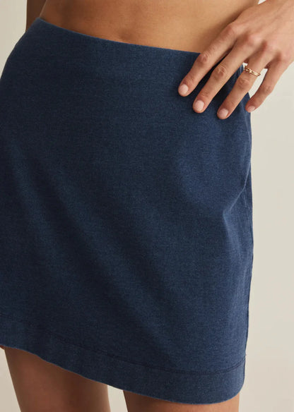 Gail Jersey Mini Skirt in Indigo