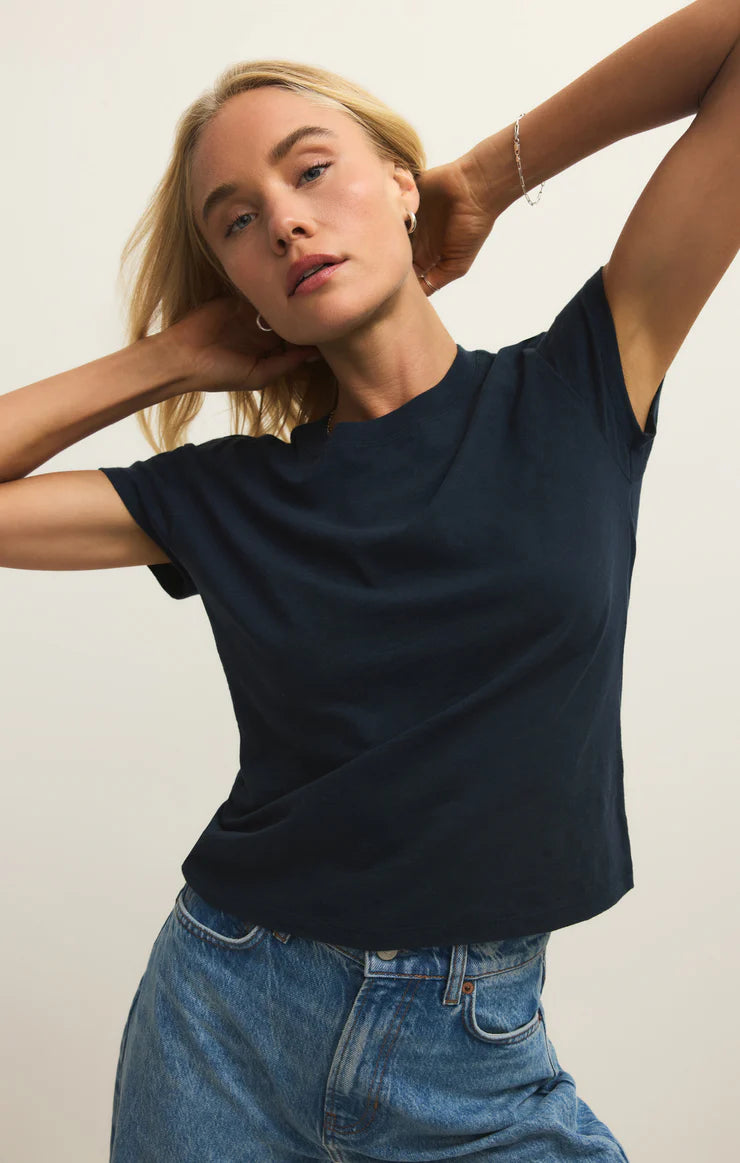 Modern Slub Tee in Navy