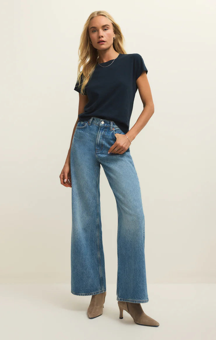 Modern Slub Tee in Navy
