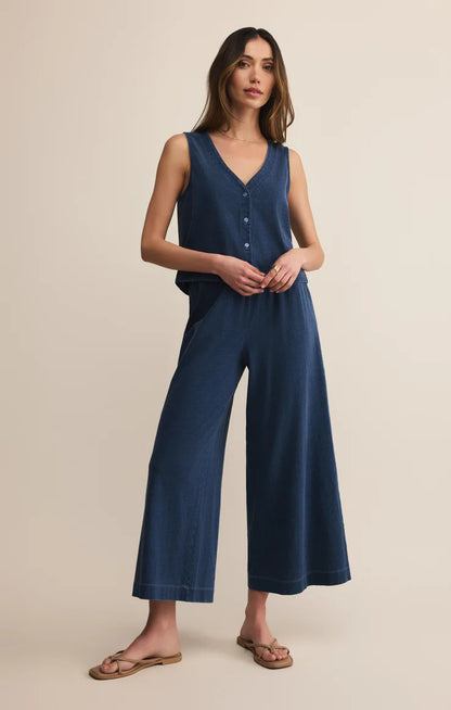Solace Jersey Denim Top in Indigo