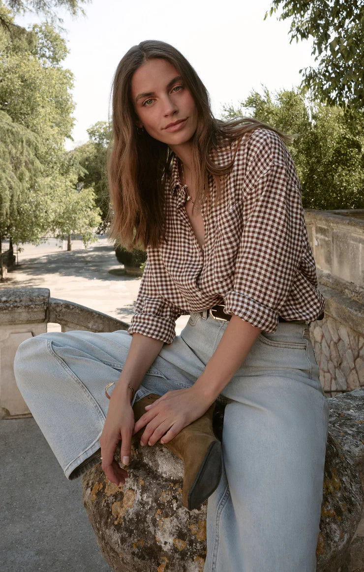 River Plaid Button Up Top