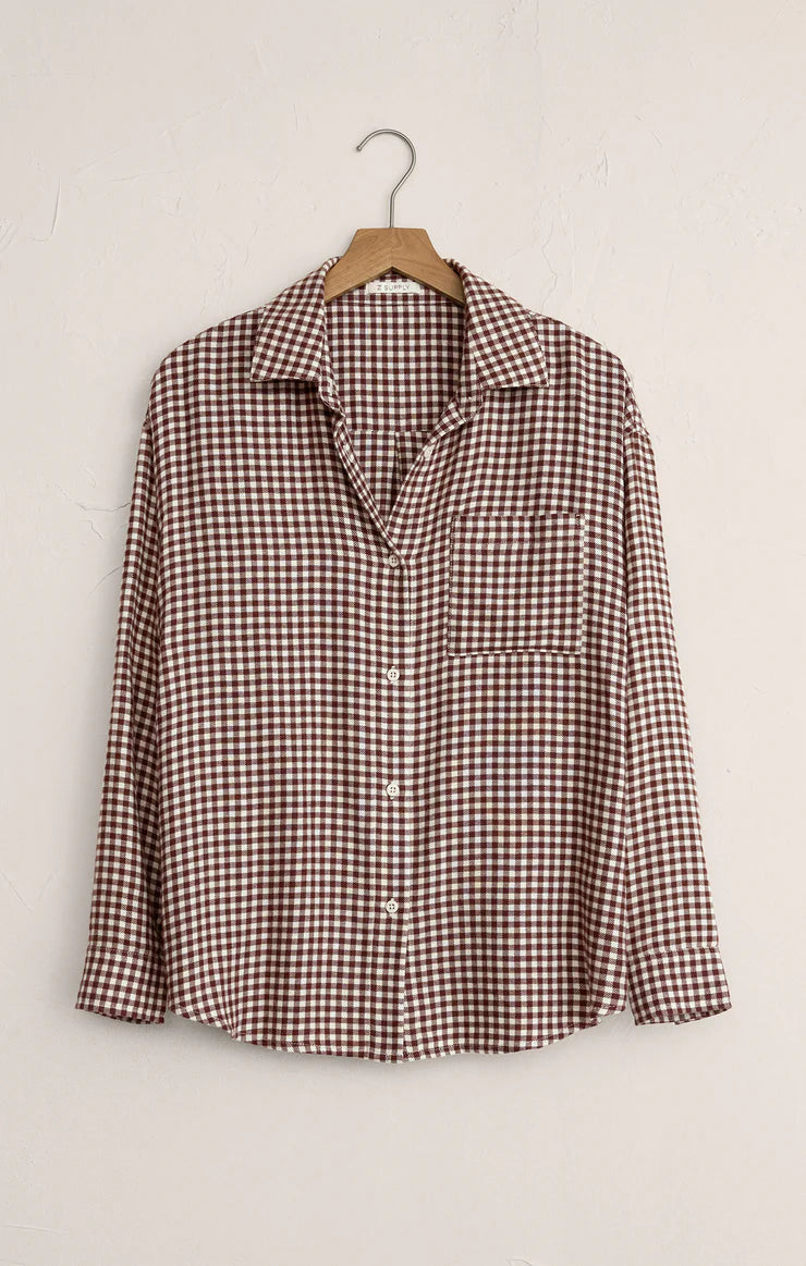 River Plaid Button Up Top
