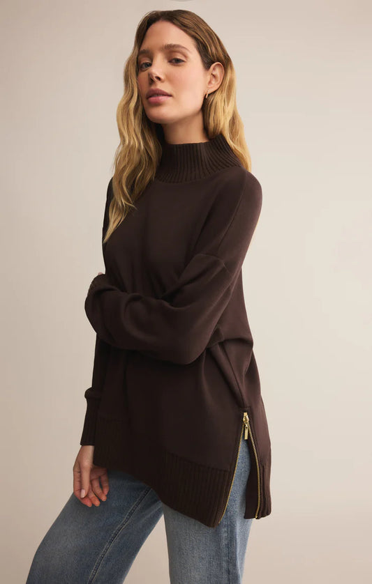 Sable Luxe Mock Neck Top
