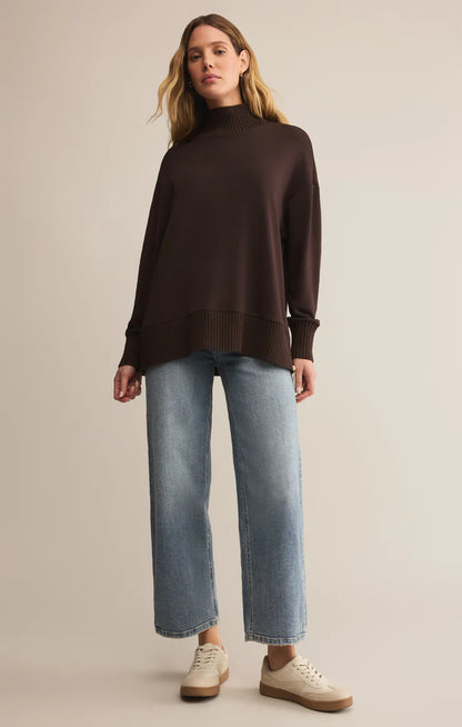 Sable Luxe Mock Neck Top