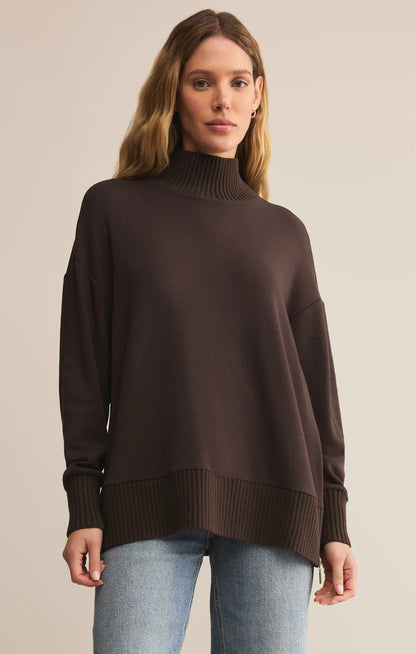 Sable Luxe Mock Neck Top
