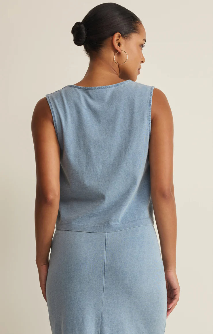 Noelle Tank Top in Ocean Air Indigo