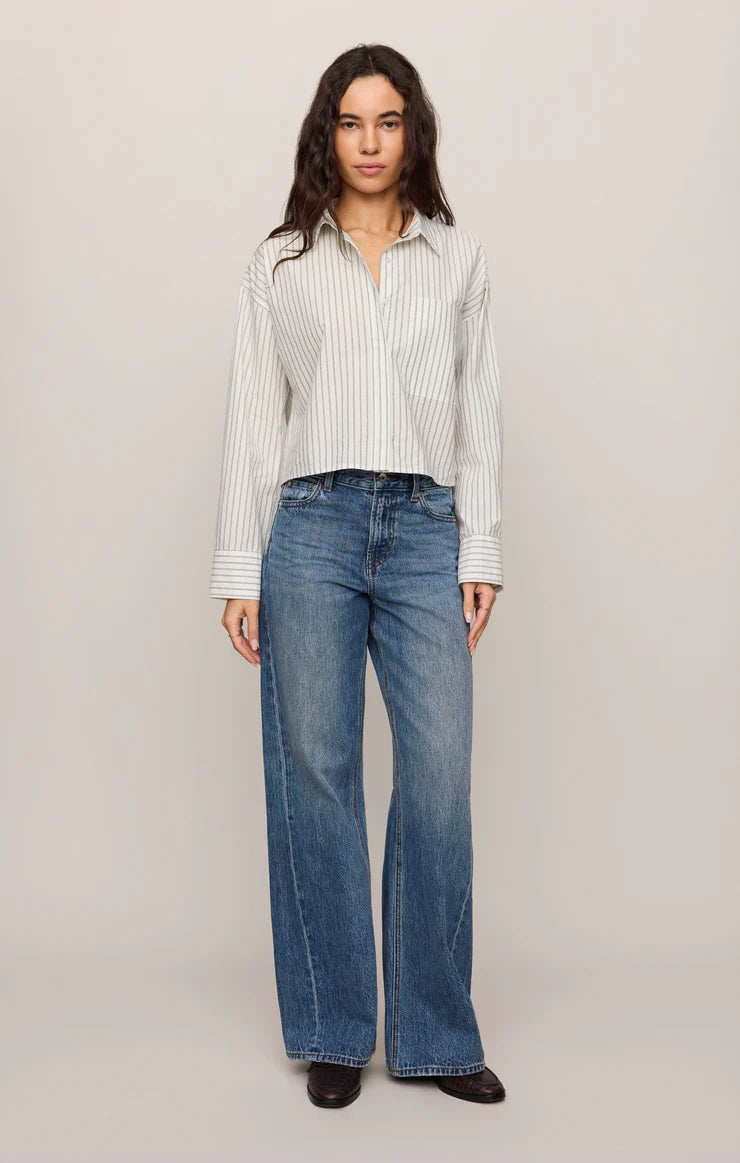 Favorite Stripe Button Top