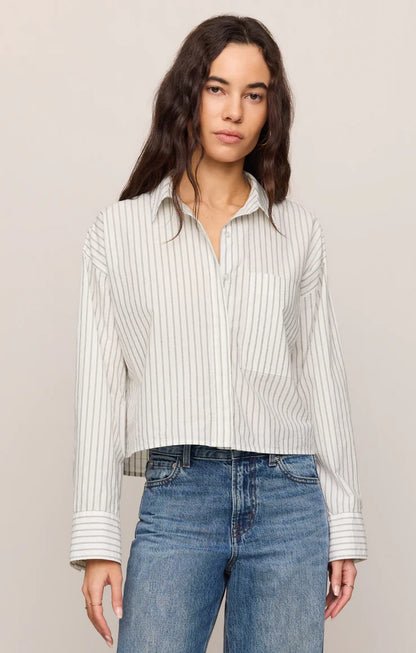 Favorite Stripe Button Top