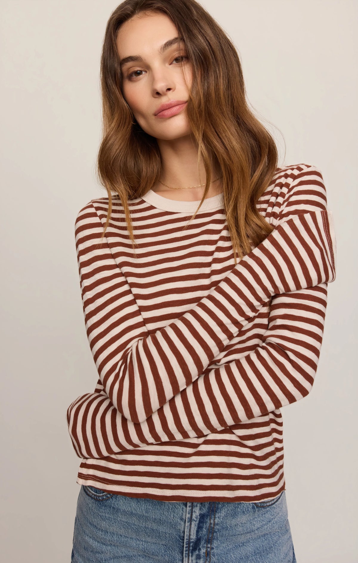Junie Long Sleeve Top in Rosewood