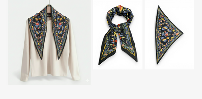 Triangle Silky Flower Scarf