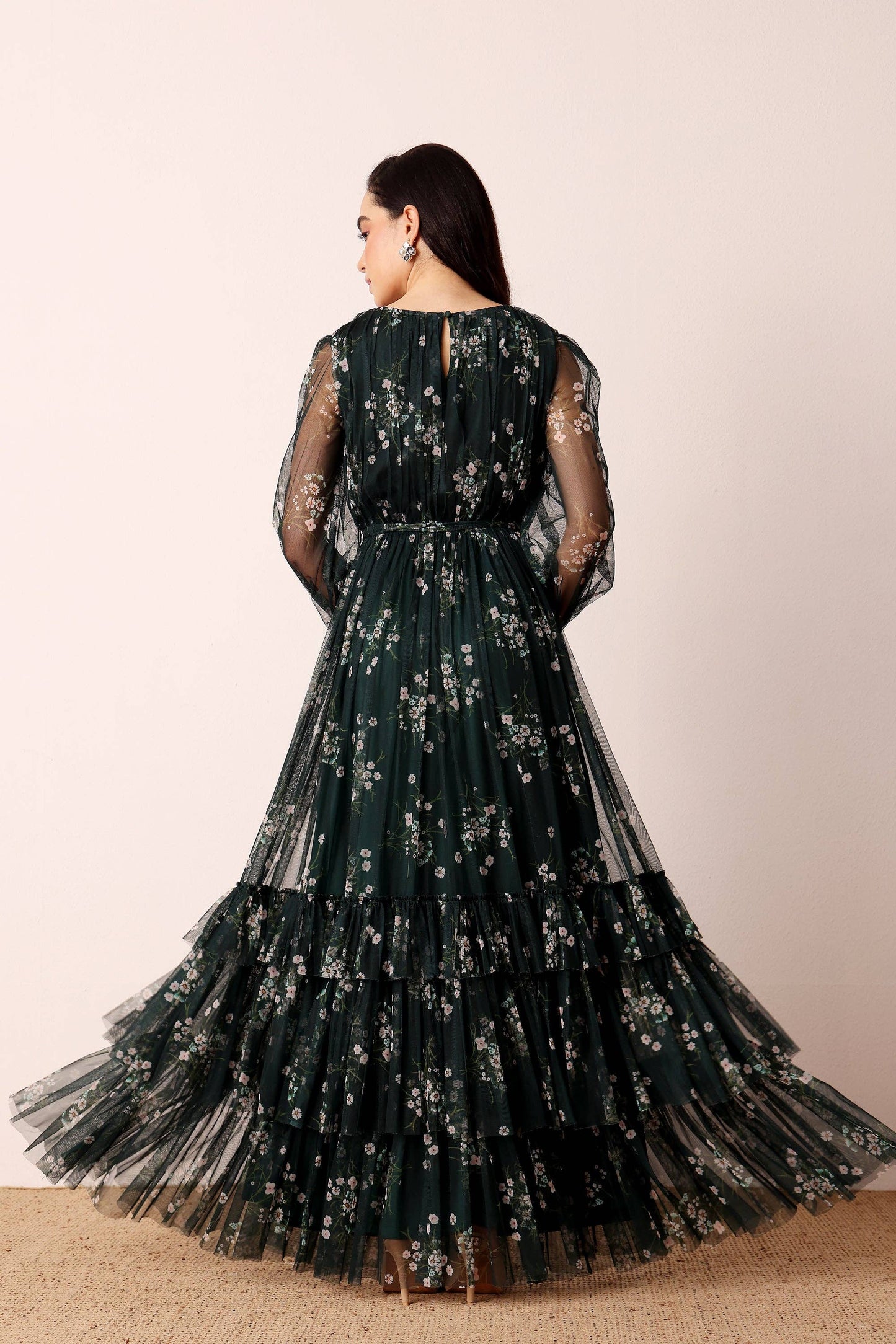 Rebecca Maxi Dress in Emerald Floral