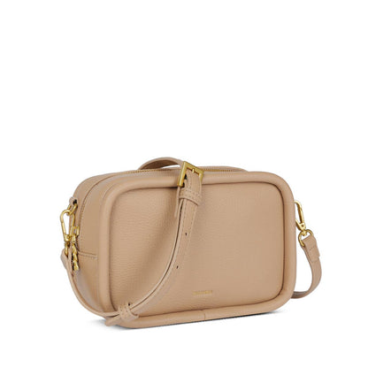 Erika Recycled Vegan Crossbody Bag in Sand Pebbled