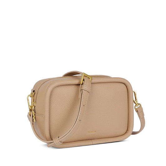 Erika Recycled Vegan Crossbody Bag in Sand Pebbled