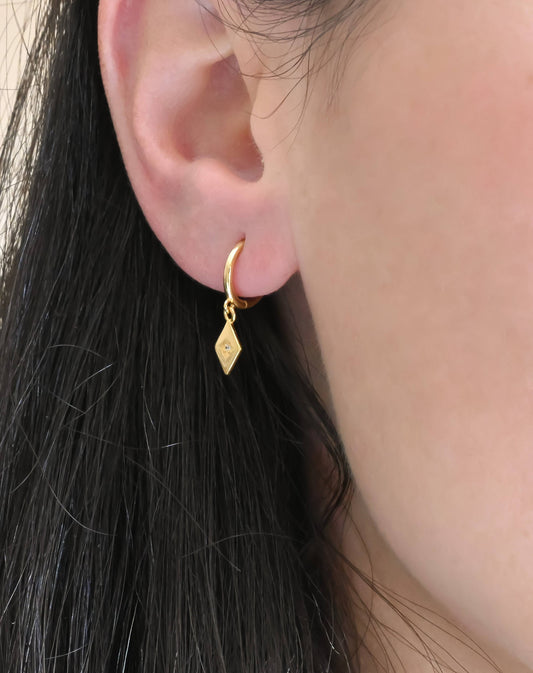 Diamond Charm Hoop