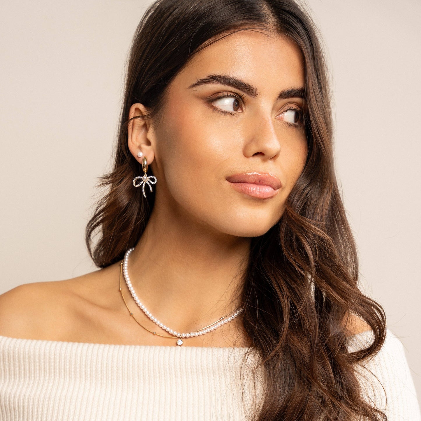 Pearl Bow Earrings