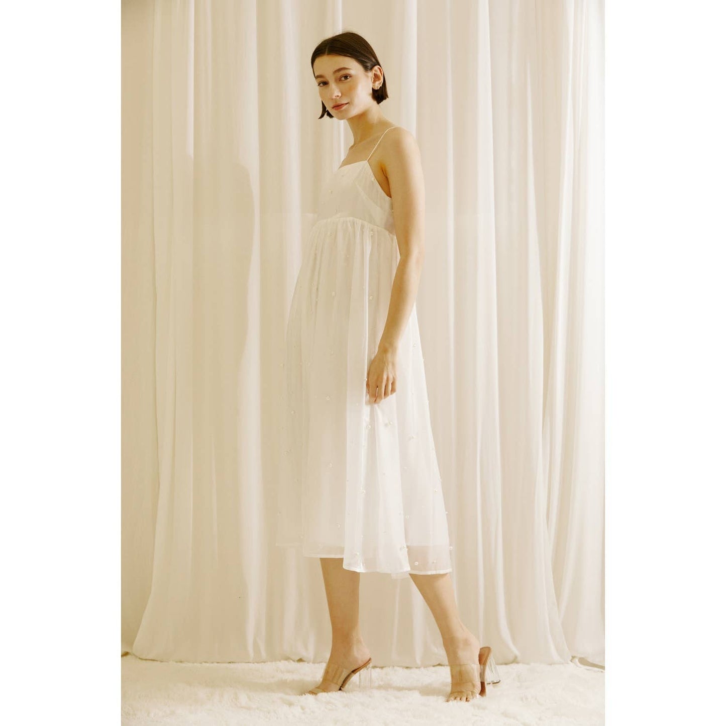 Romantic Pearl Midi Dress - FINAL SALE