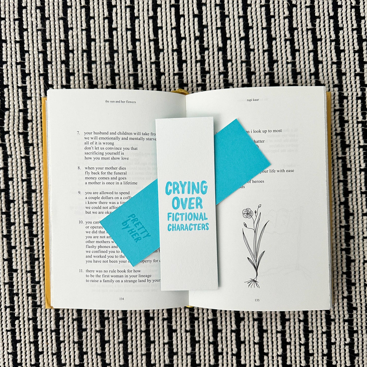 Crying Over Fictional Characters Letterpress Bookmark