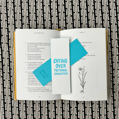 Crying Over Fictional Characters Letterpress Bookmark